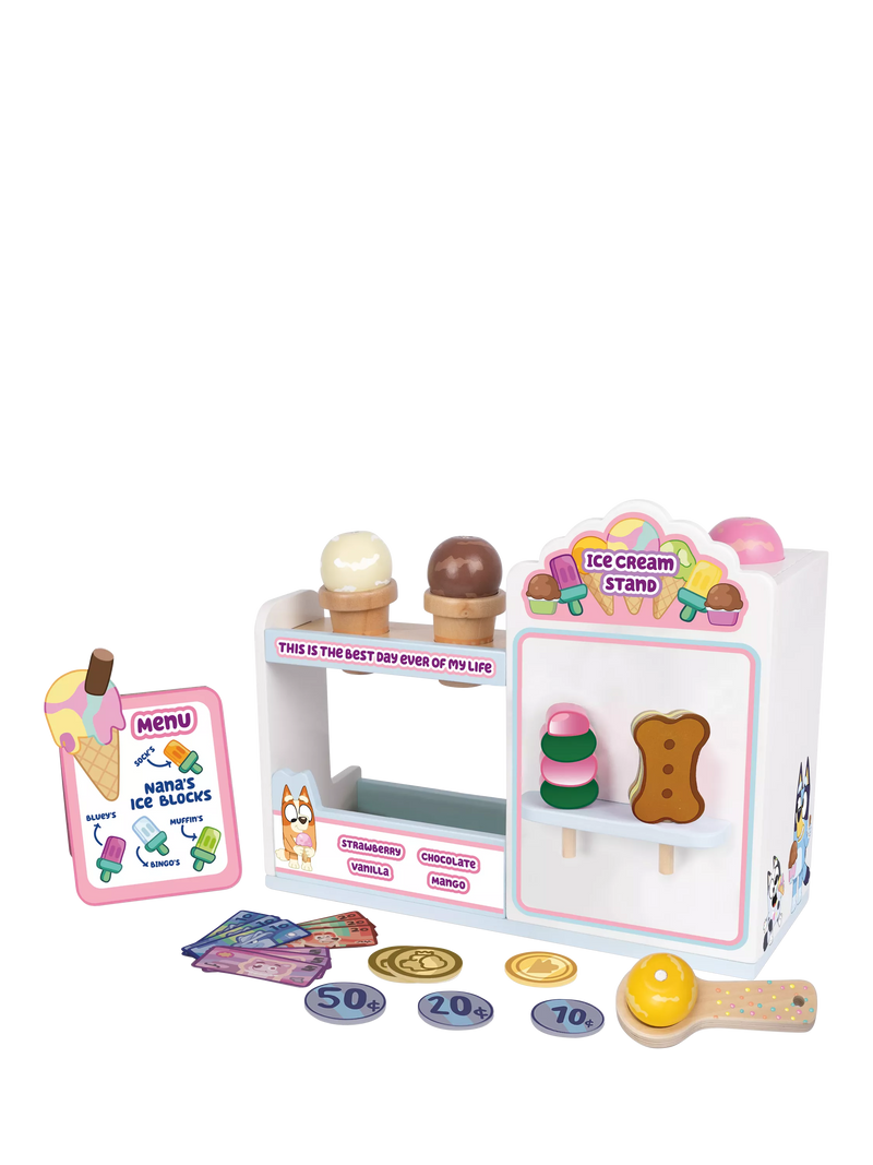 Bluey Ice Cream Playset wooden pretend food (British brand)