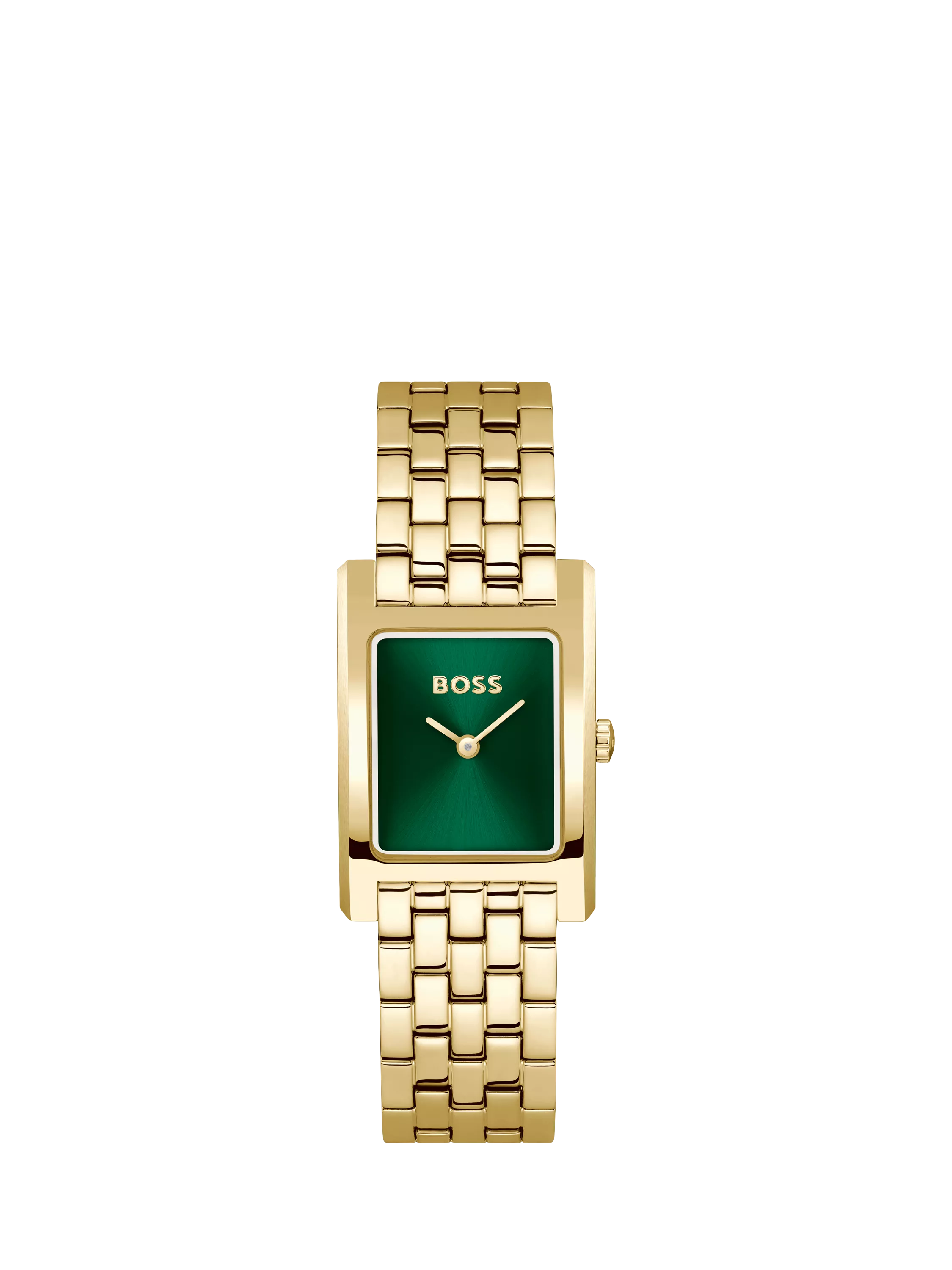 BOSS Lucy women's watch green dial gold strap (British brand)