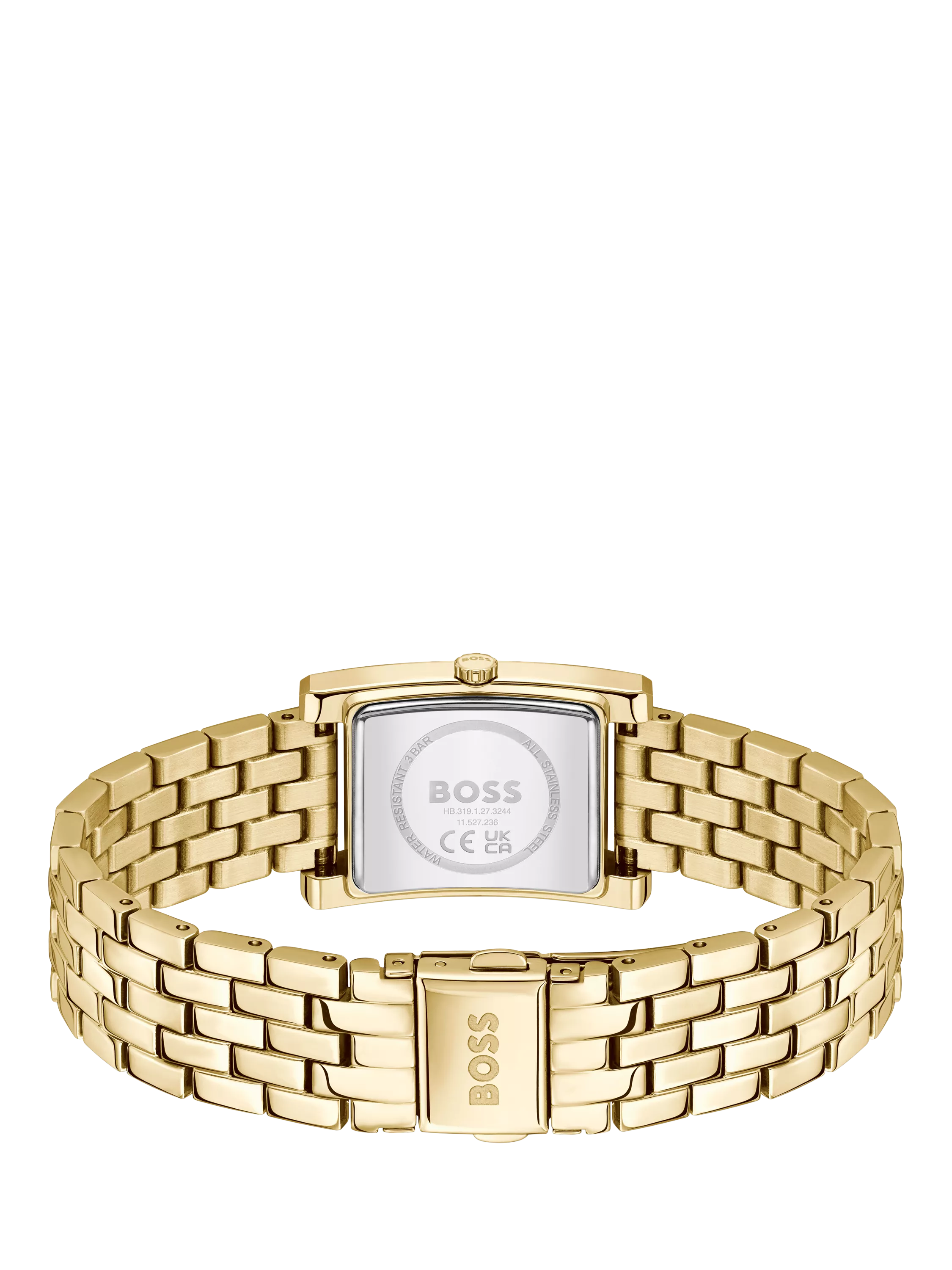BOSS Lucy women's watch green dial gold strap (British brand)