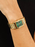 BOSS Lucy women's watch green dial gold strap (British brand)