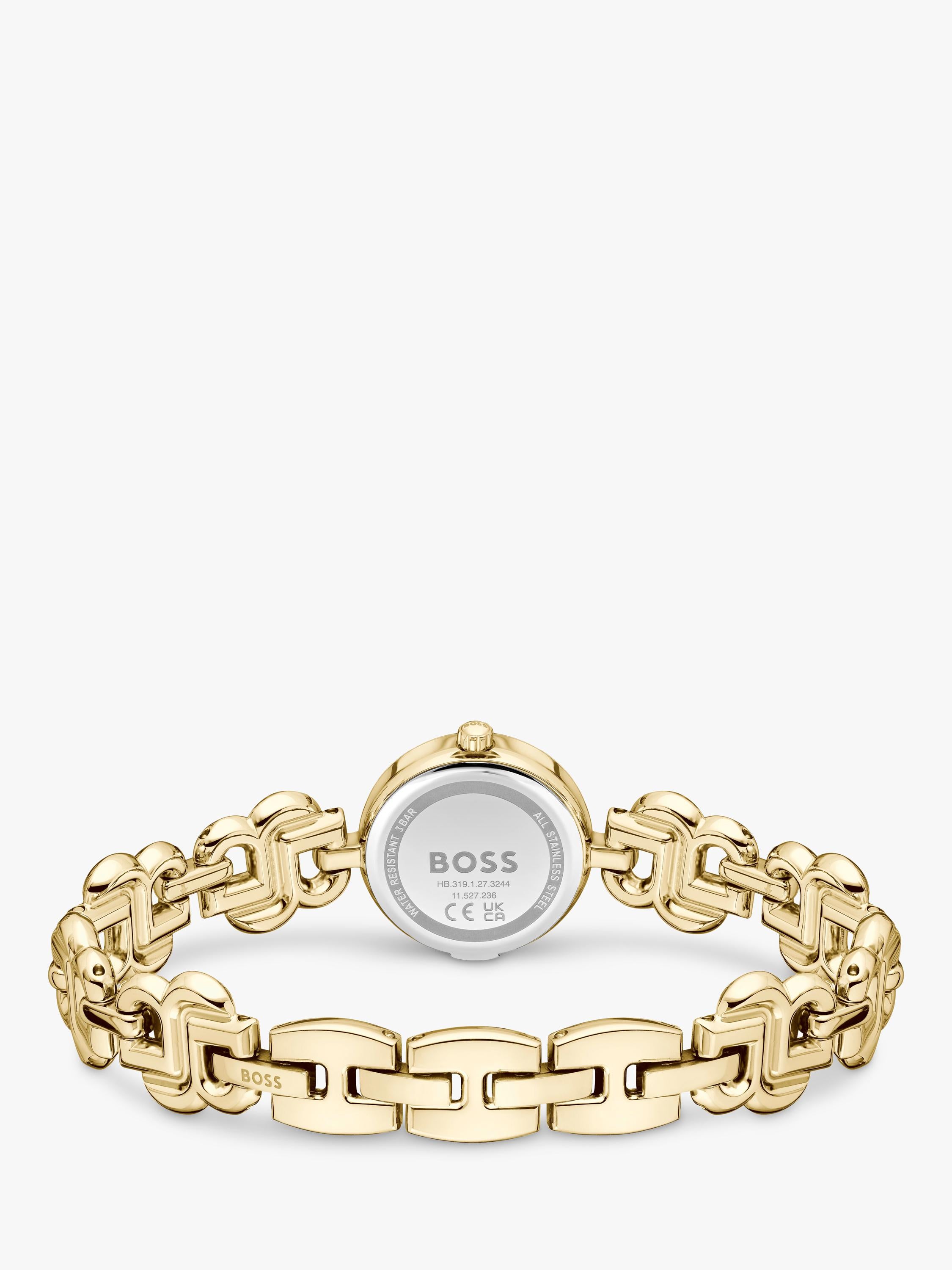 Hugo Boss Double B watch gold stainless steel bracelet (British brand)