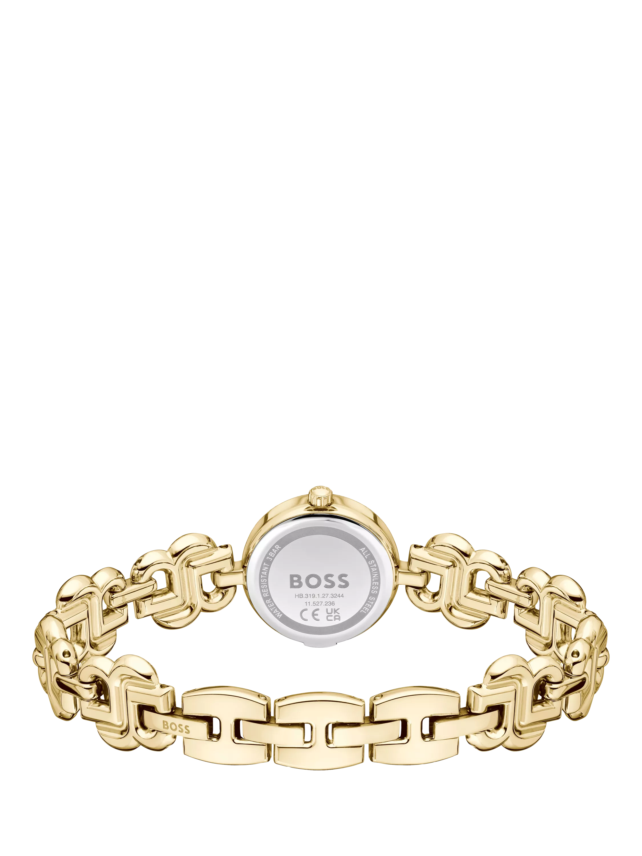 Hugo Boss Double B watch gold stainless steel bracelet (British brand)