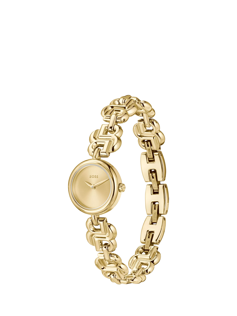 Hugo Boss Double B watch gold stainless steel bracelet (British brand)