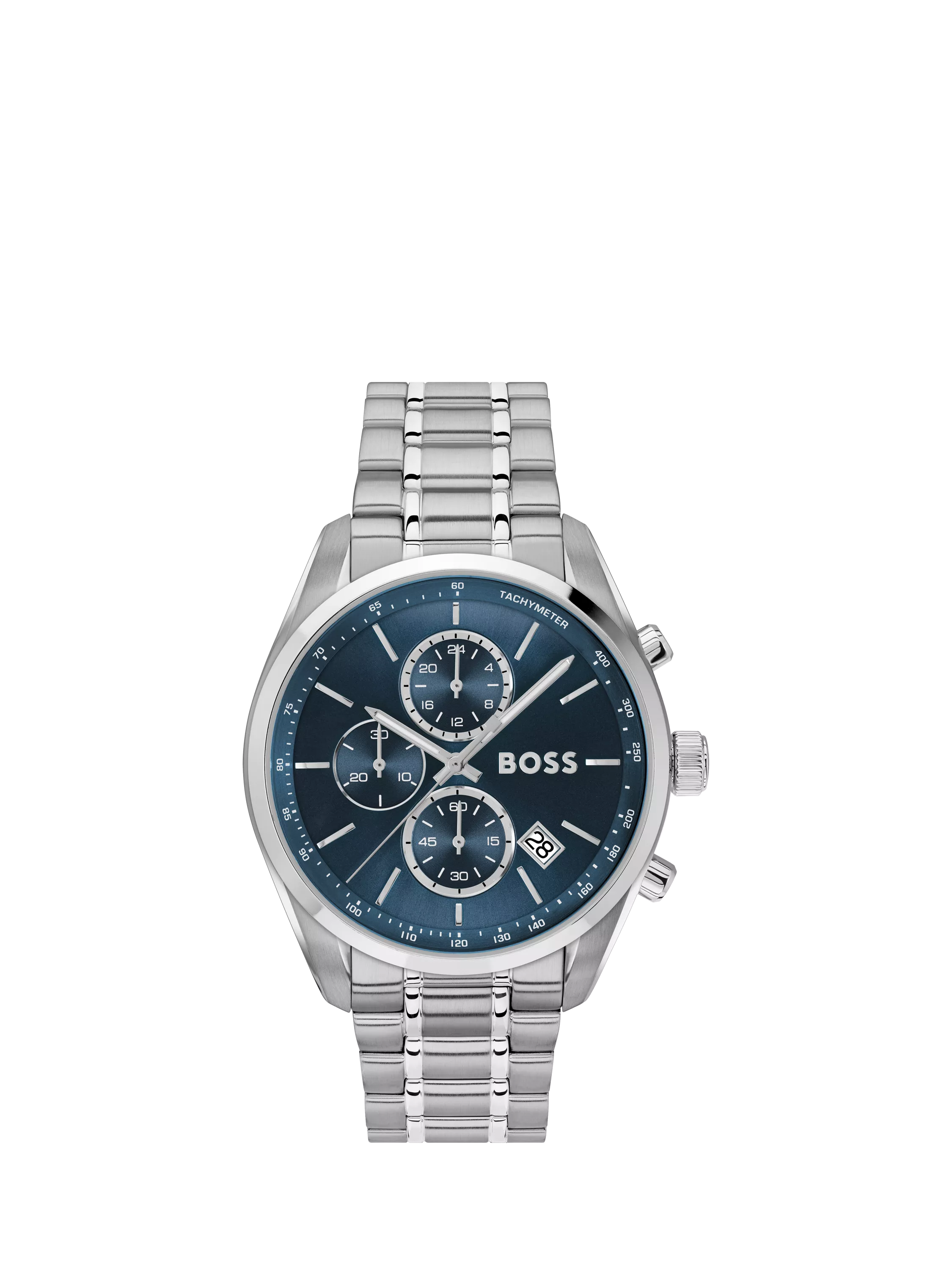 BOSS Grand Prix 44 chronograph watch blue dial, UK version