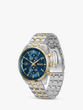 BOSS chronograph watch blue dial stainless steel bracelet, UK version