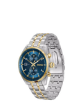 BOSS chronograph watch blue dial stainless steel bracelet, UK version