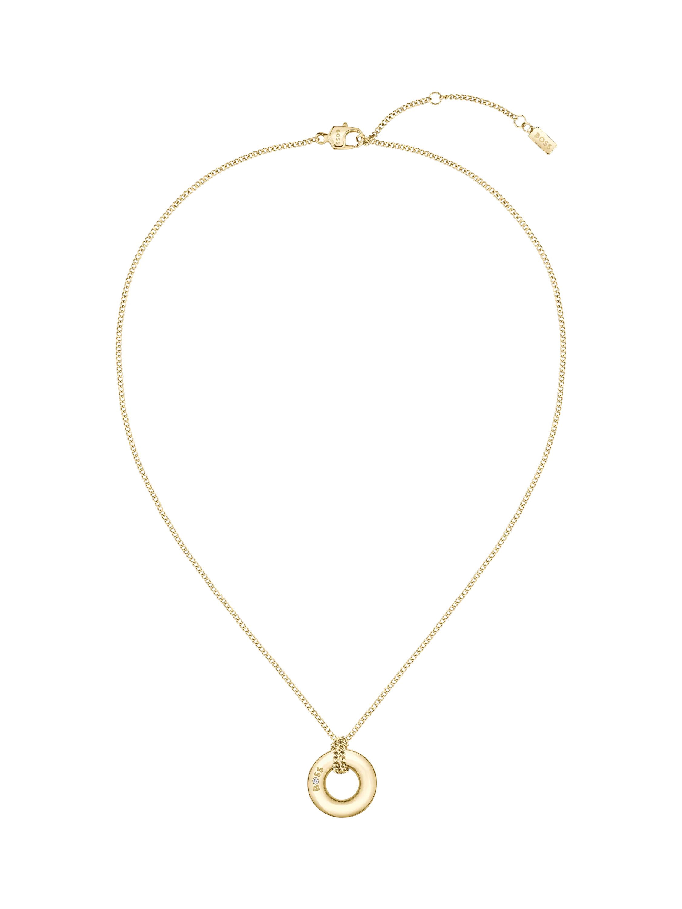 HUGO BOSS gold hoop pendant necklace - British product