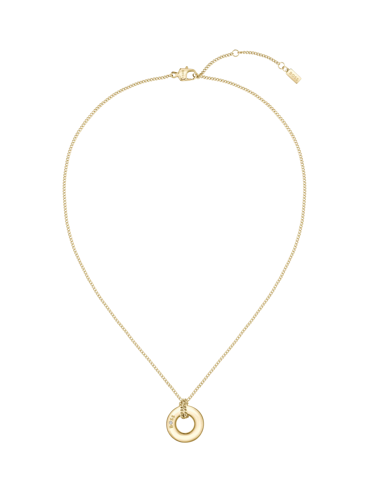 HUGO BOSS gold hoop pendant necklace - British product