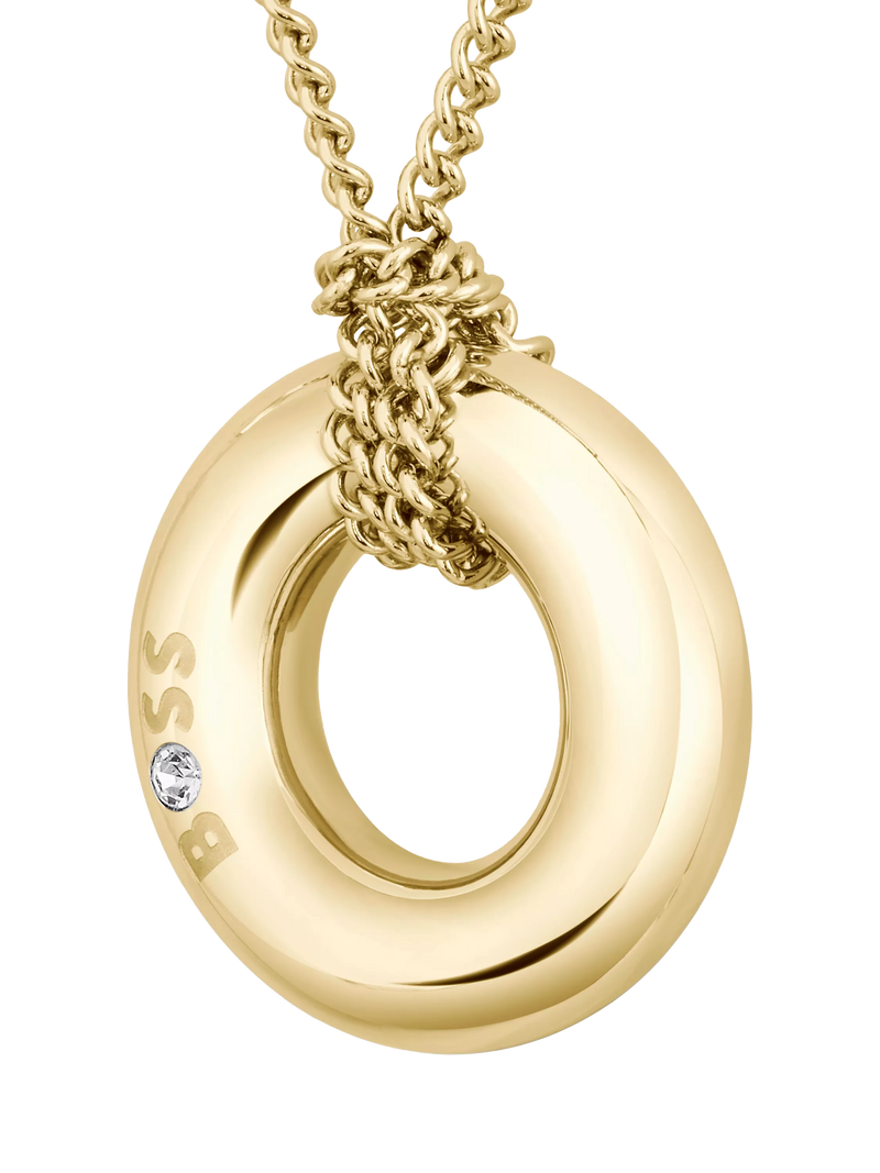 HUGO BOSS gold hoop pendant necklace - British product