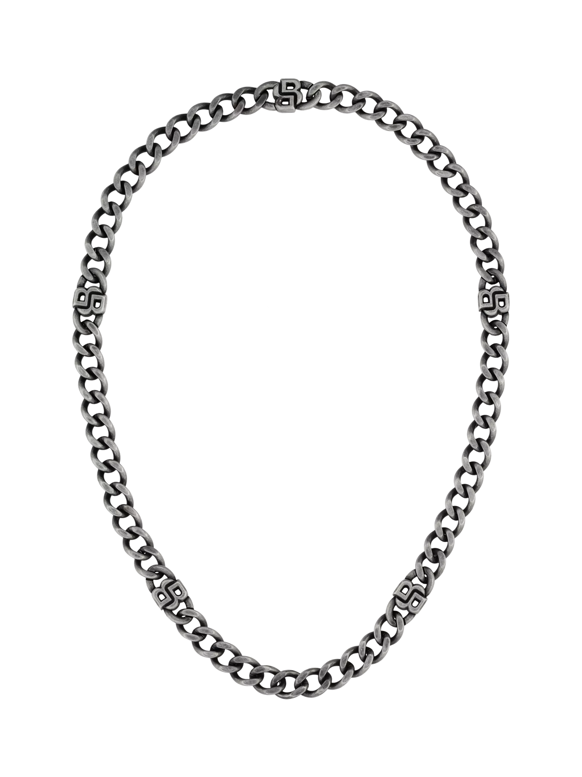 BOSS Double B curb chain necklace grey (British brand)