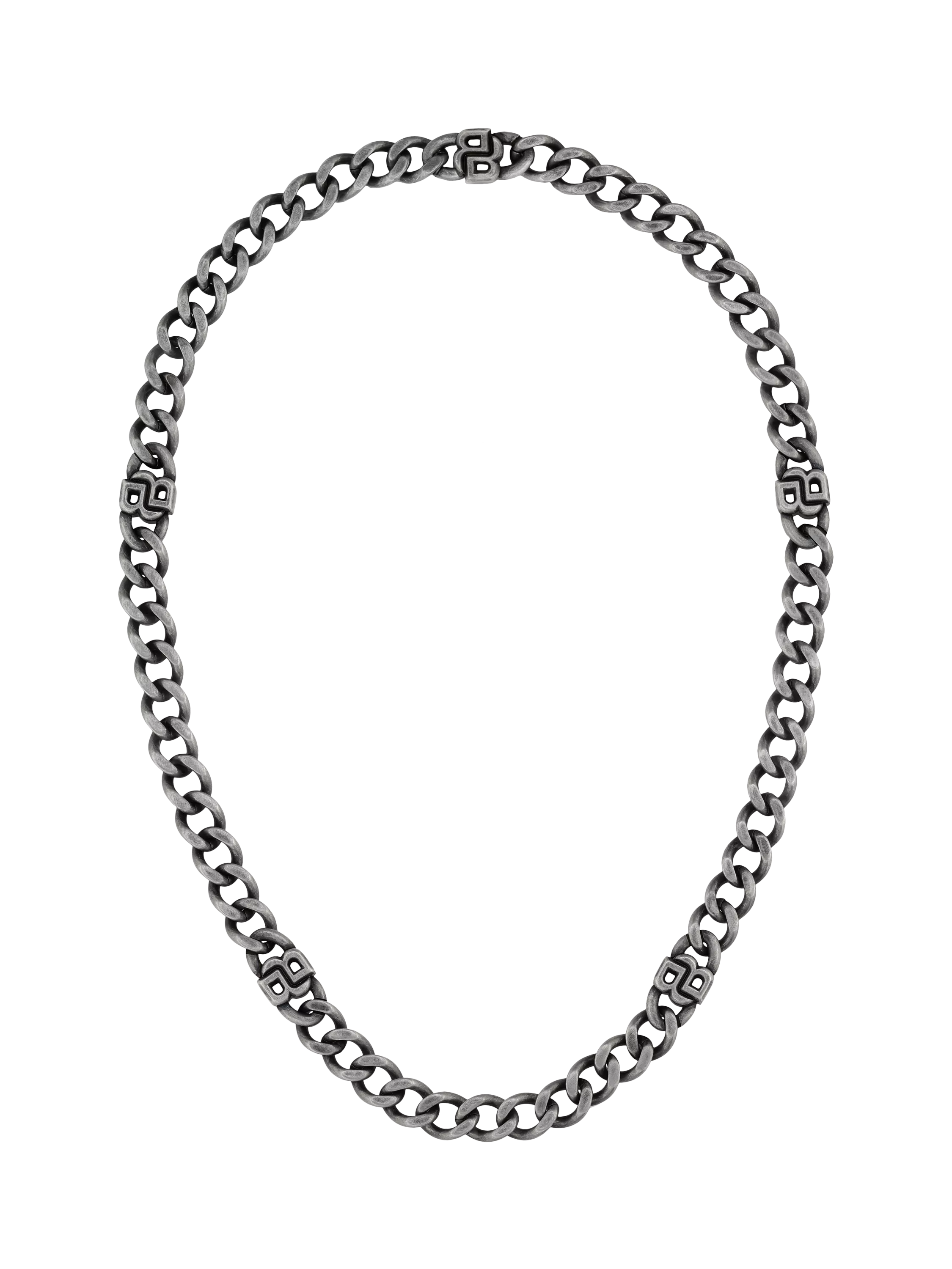 BOSS Double B curb chain necklace grey (British brand)
