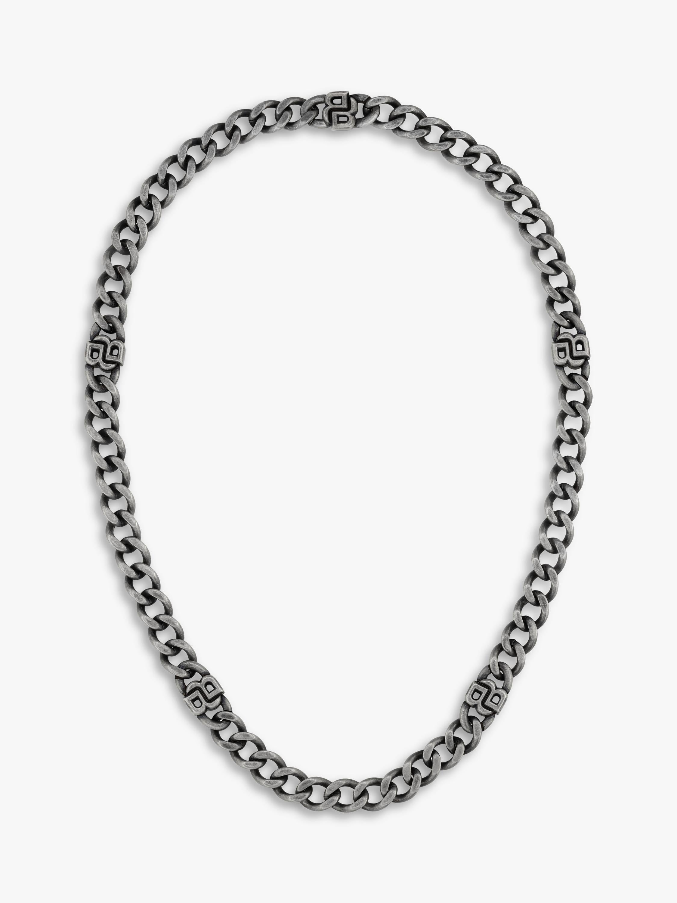 BOSS Double B curb chain necklace grey (British brand)