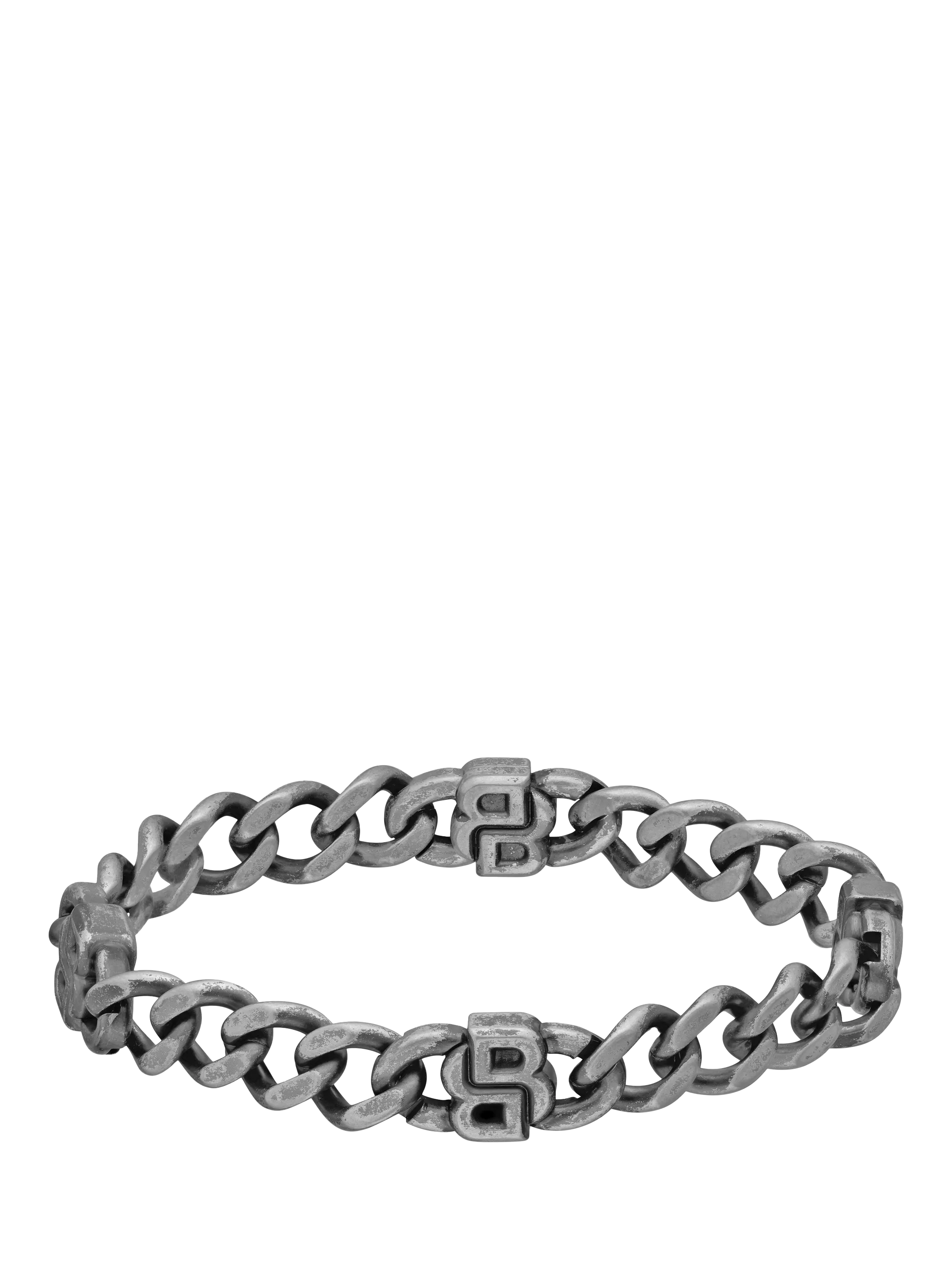 HUGO BOSS curb chain bracelet grey 190mm, UK version