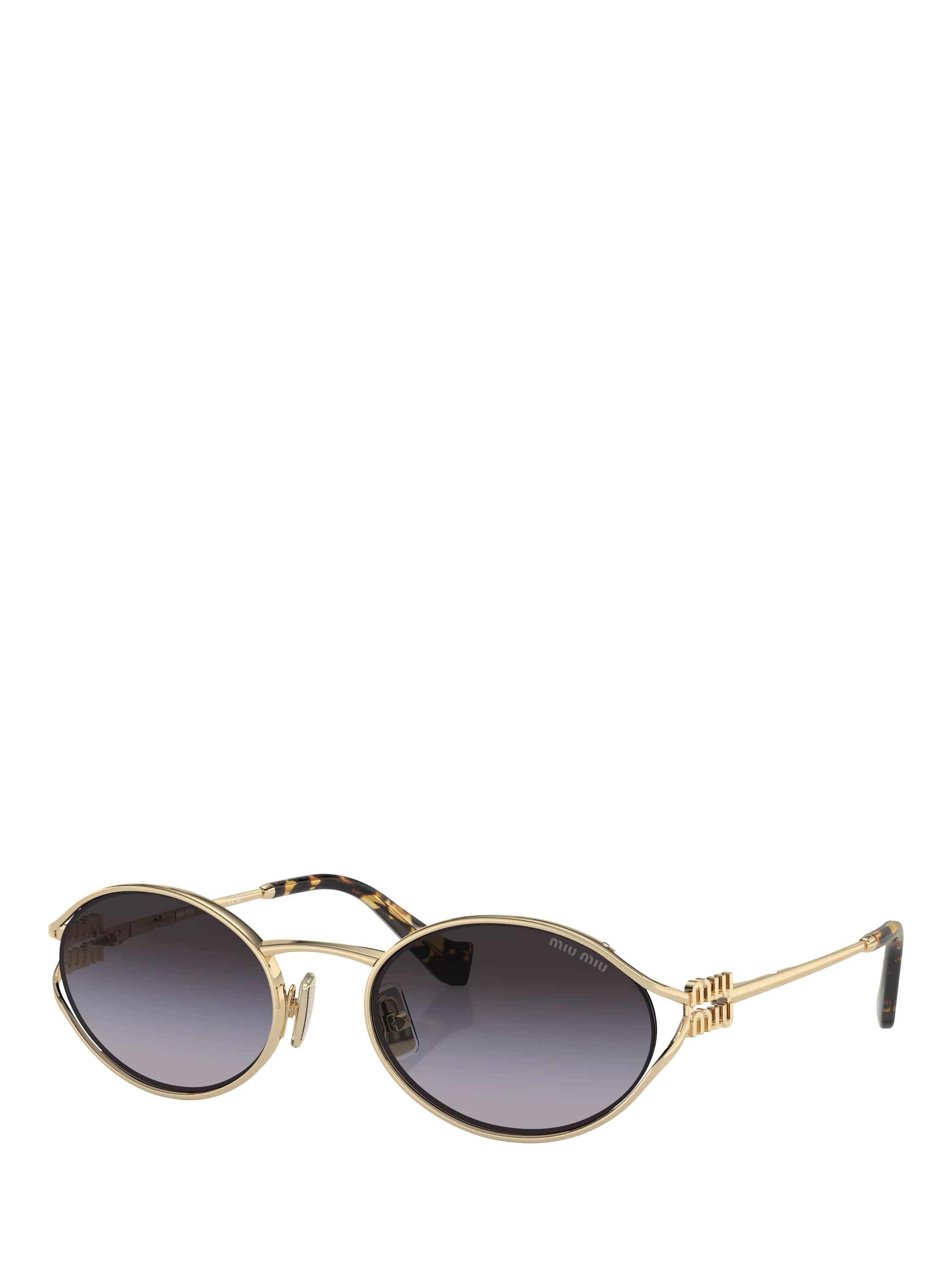Miu Miu oval sunglasses pale gold grey gradient, UK version