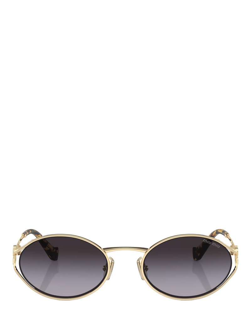 Miu Miu oval sunglasses pale gold grey gradient, UK version