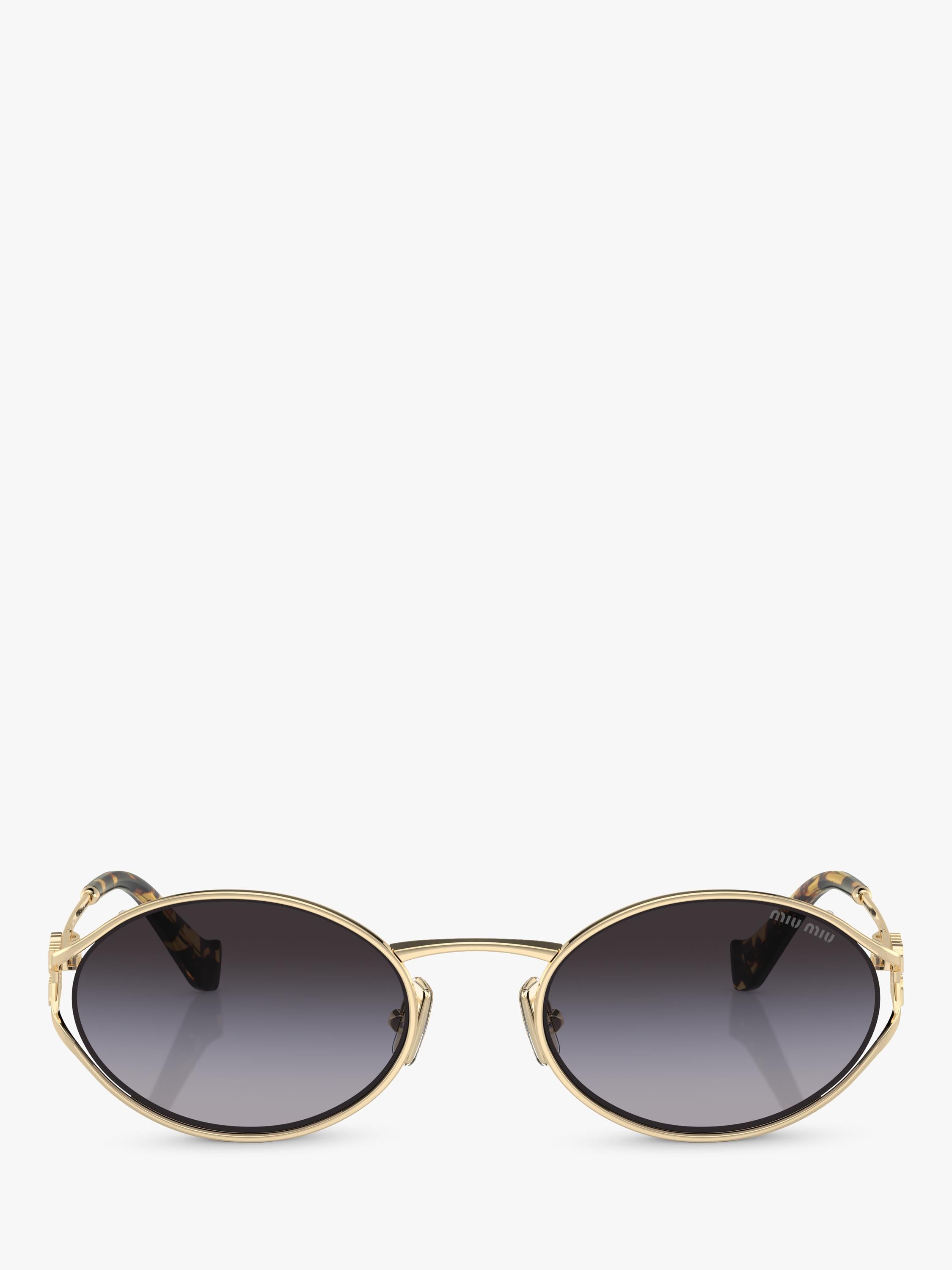 Miu Miu oval sunglasses pale gold grey gradient, UK version
