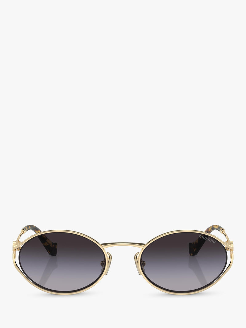 Miu Miu oval sunglasses pale gold grey gradient, UK version