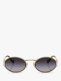 Miu Miu oval sunglasses pale gold grey gradient, UK version