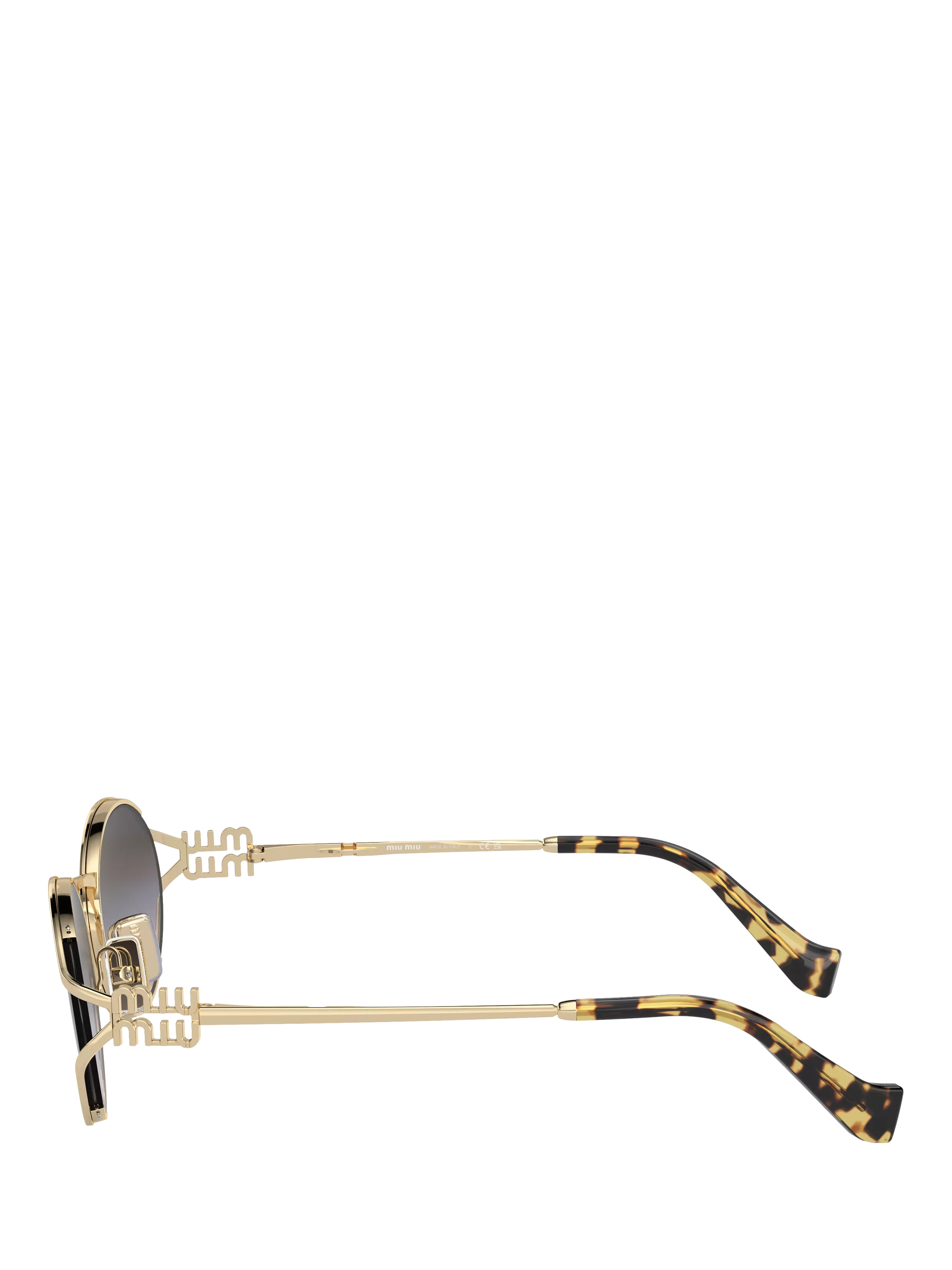 Miu Miu oval sunglasses pale gold grey gradient, UK version