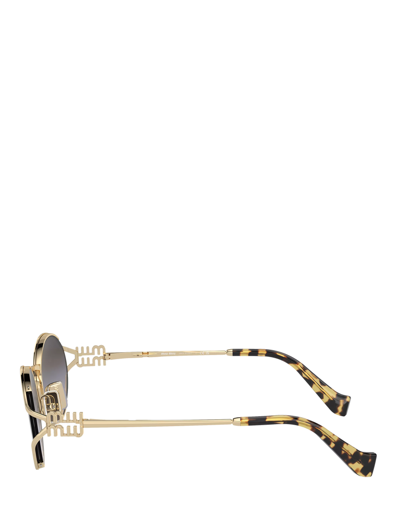 Miu Miu oval sunglasses pale gold grey gradient, UK version
