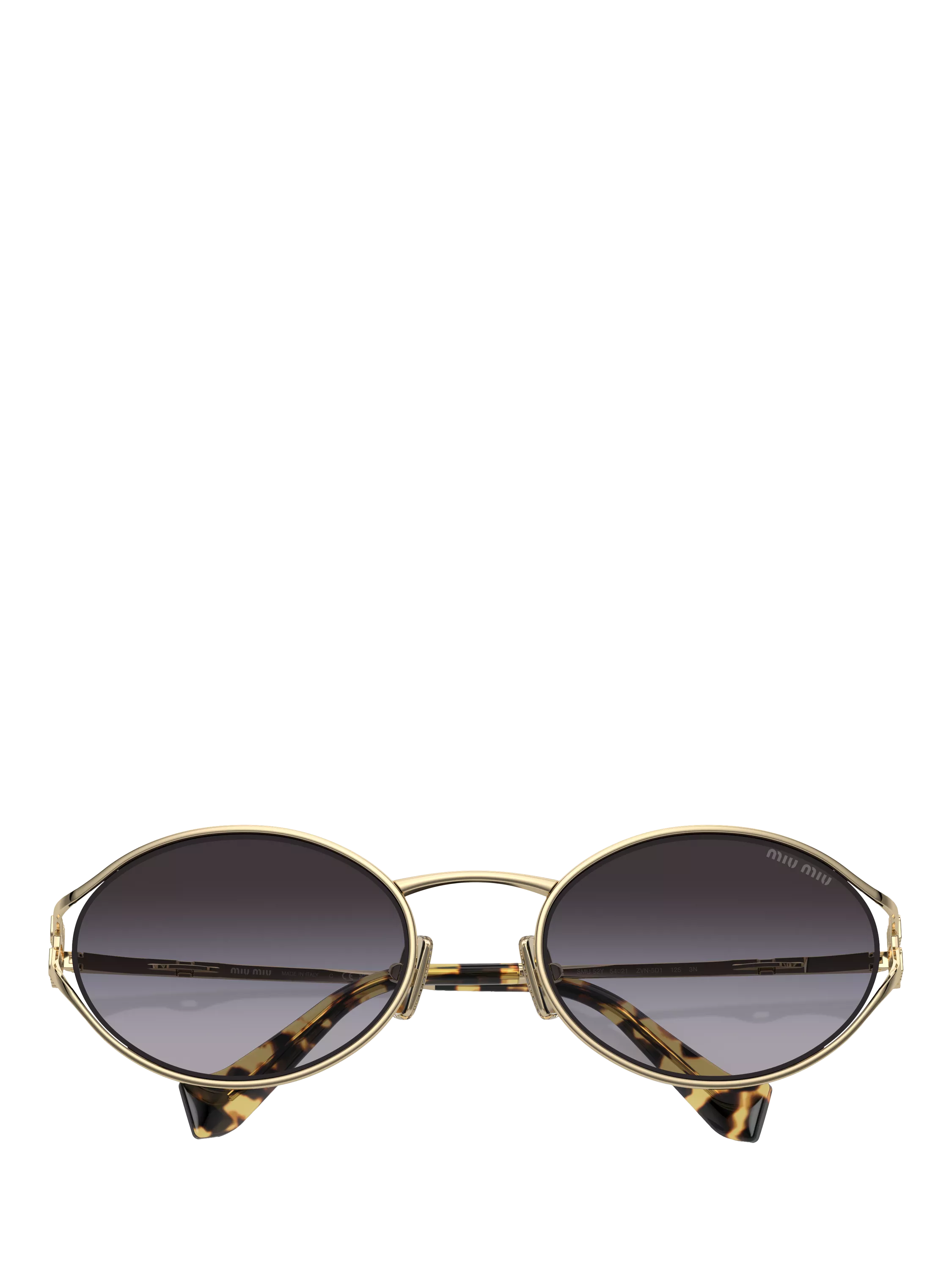 Miu Miu oval sunglasses pale gold grey gradient, UK version