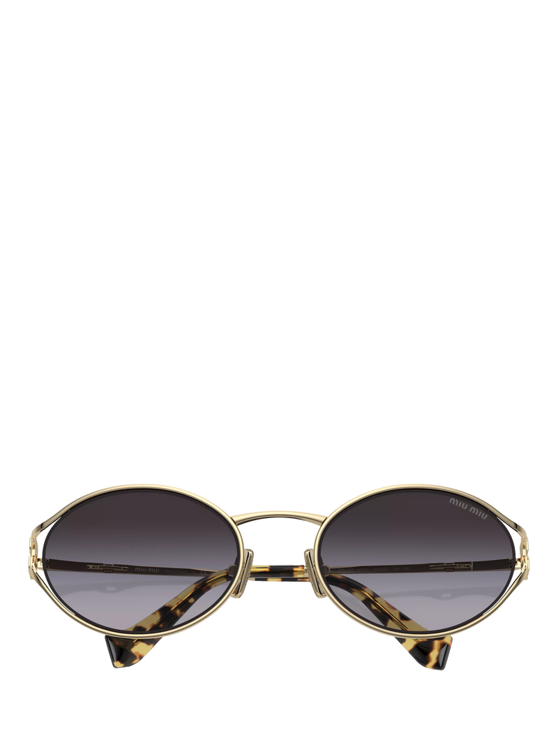 Miu Miu oval sunglasses pale gold grey gradient, UK version