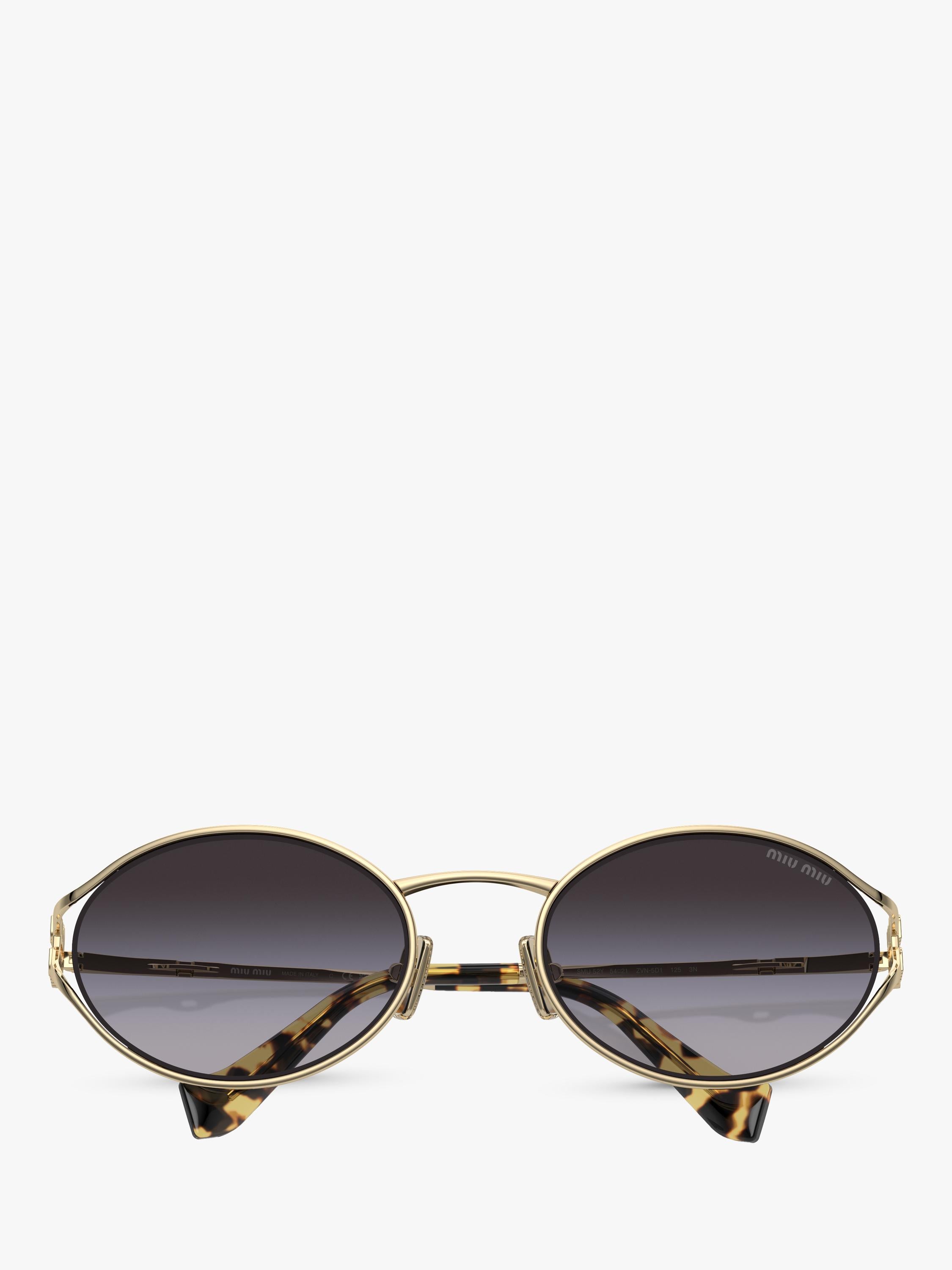 Miu Miu oval sunglasses pale gold grey gradient, UK version