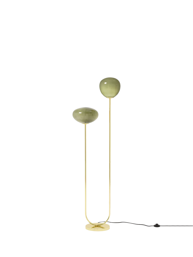 MADE Adrienne green glass floor lamp, UK version