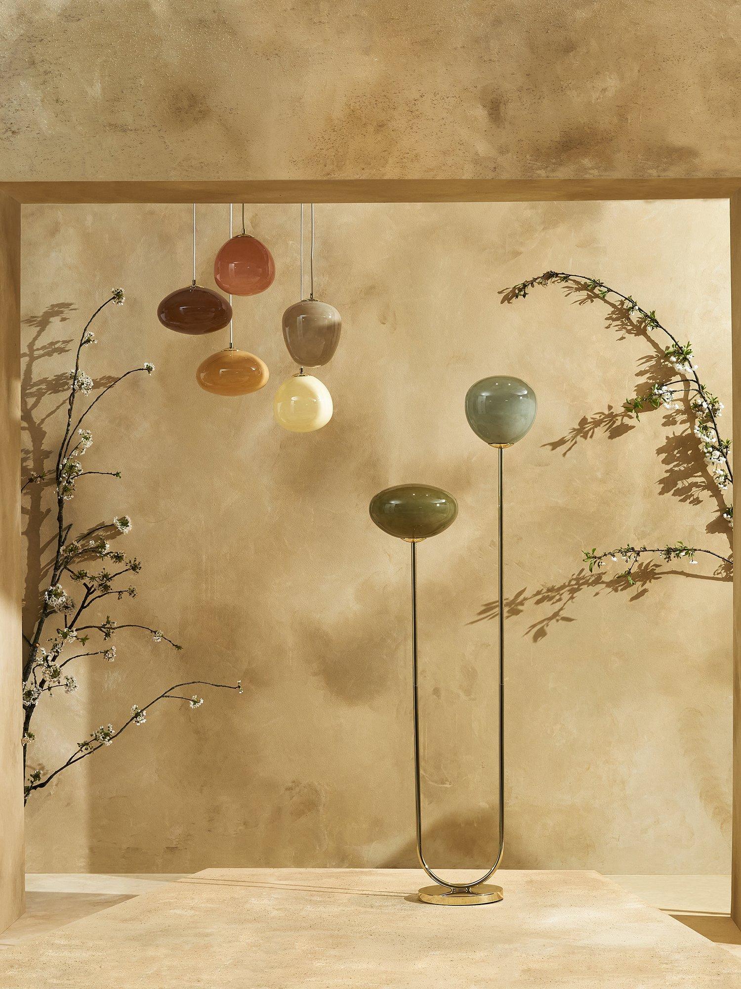 MADE Adrienne green glass floor lamp, UK version