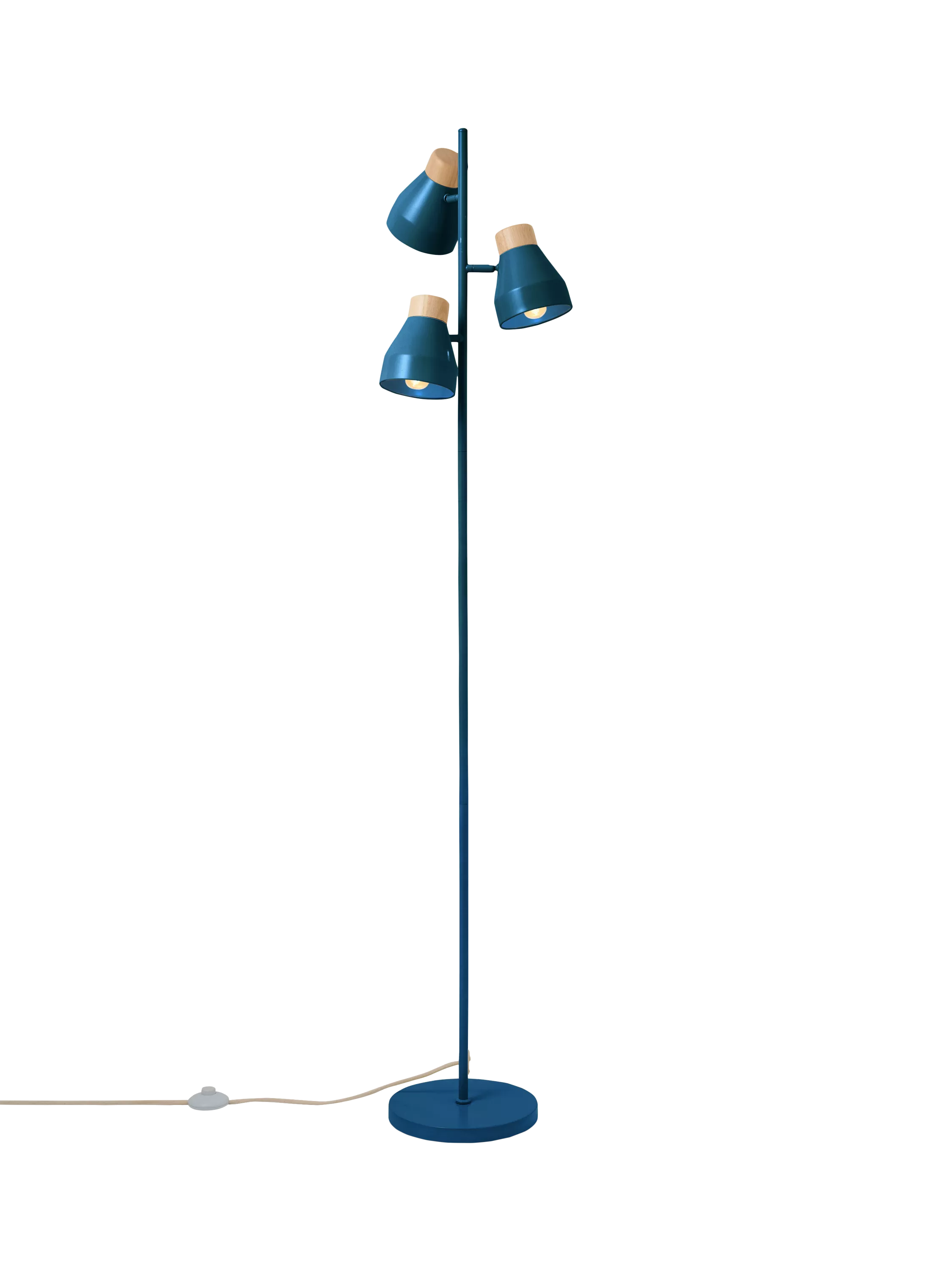 MADE Albert 3 Light Floor Lamp Blue, imported from the UK