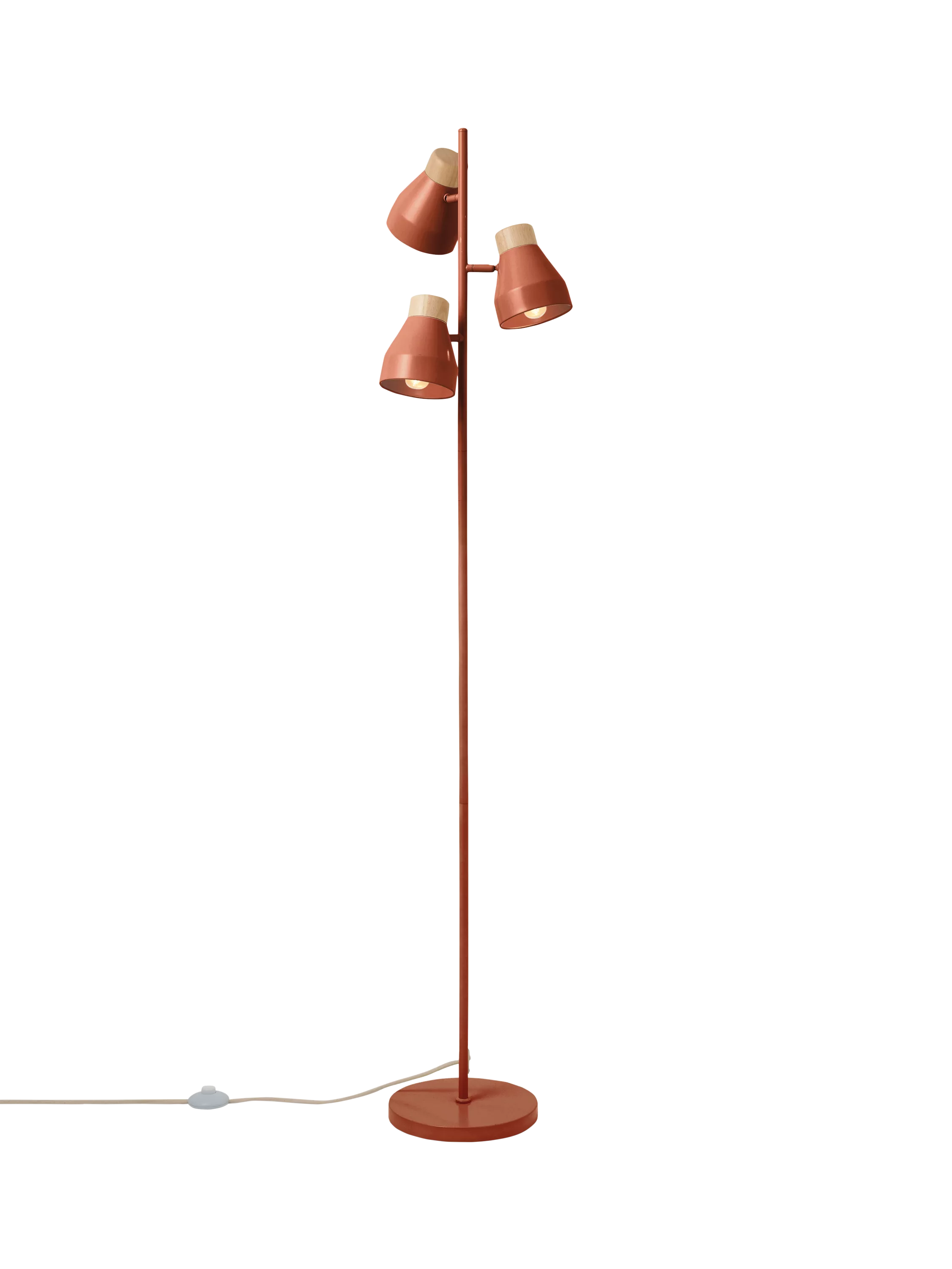 MADE Albert red 3-light floor lamp - British product