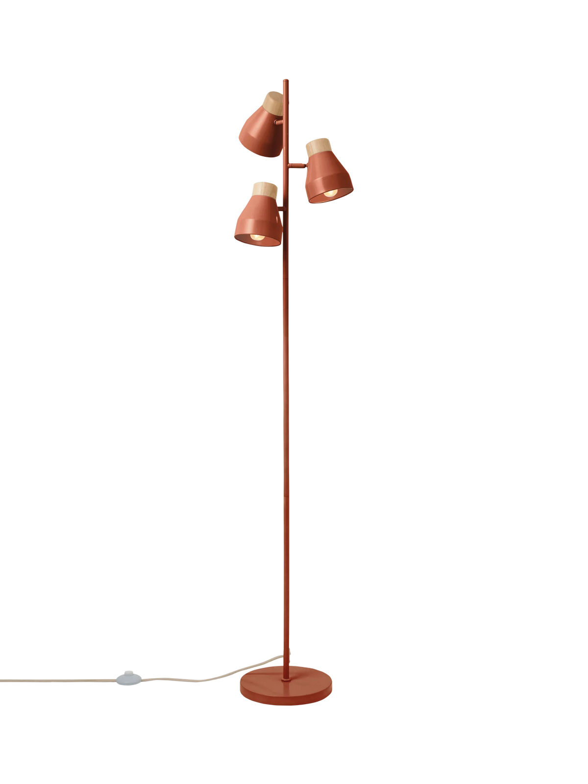 MADE Albert red 3-light floor lamp - British product
