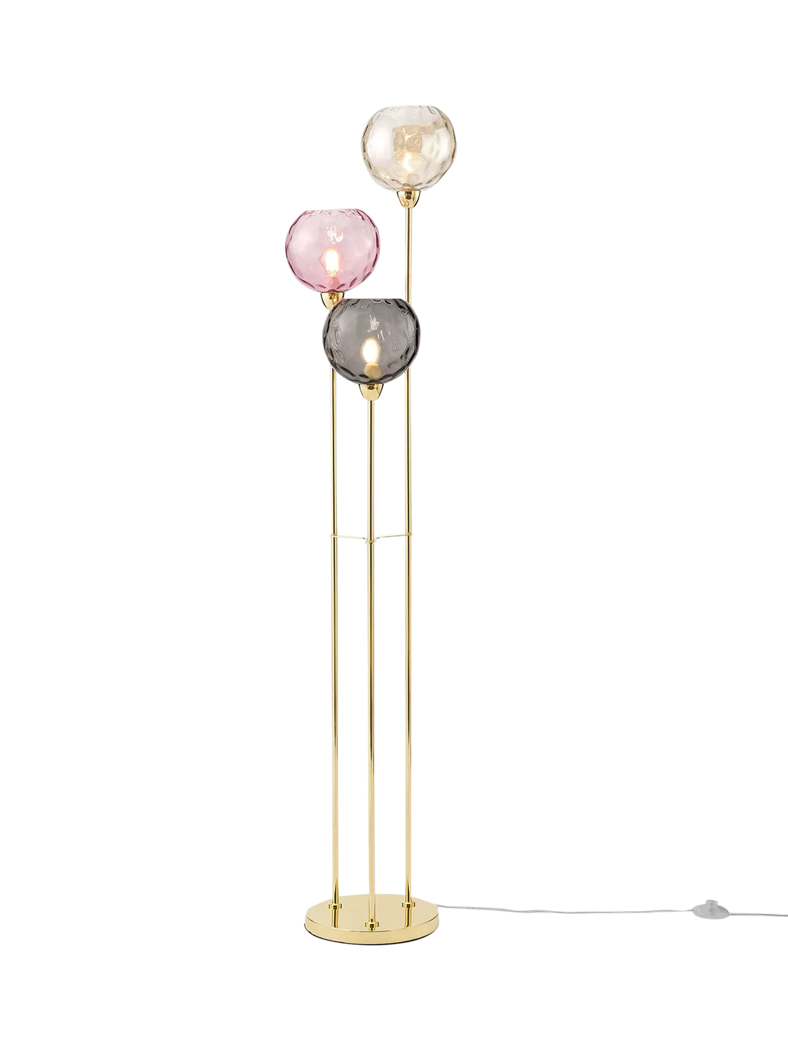MADE Ilaria triple floor lamp in pink - British product