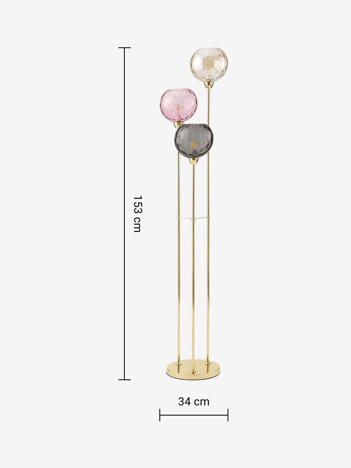MADE Ilaria triple floor lamp in pink - British product