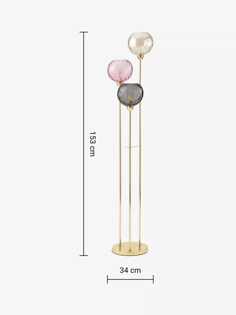 MADE Ilaria triple floor lamp in pink - British product