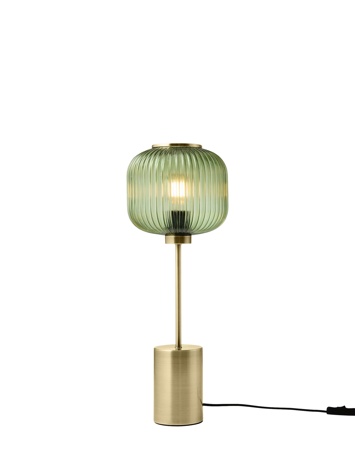 MADE Briz green table lamp with textured glass shade - British product