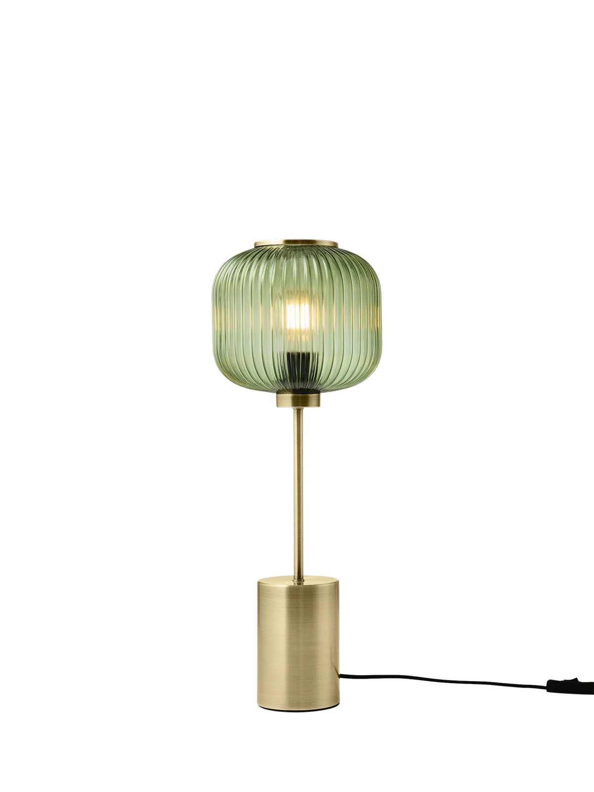 MADE Briz green table lamp with textured glass shade - British product