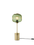 MADE Briz green table lamp with textured glass shade - British product