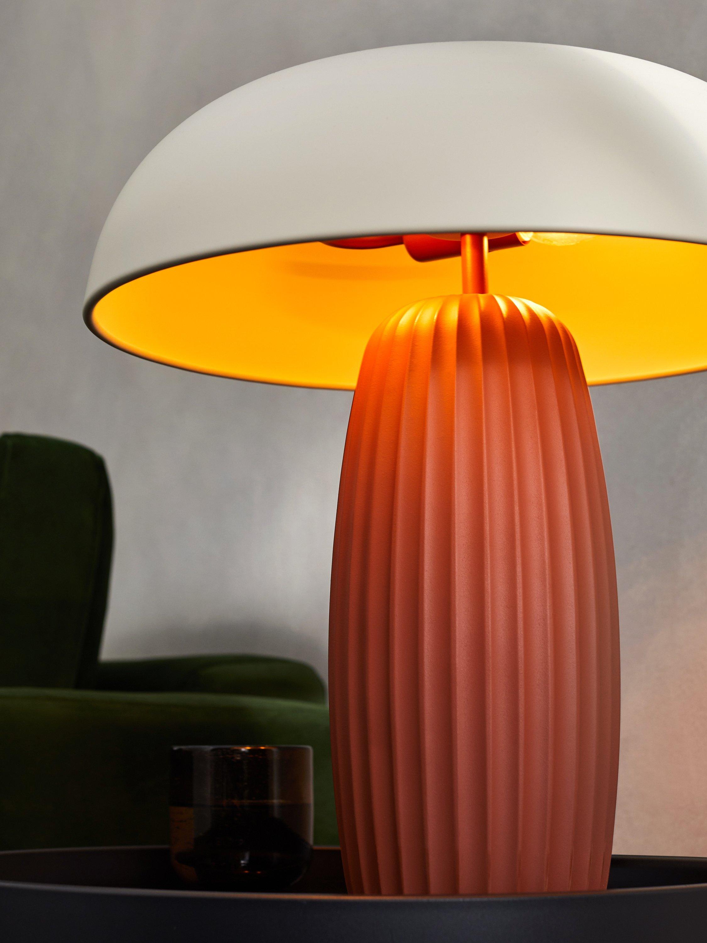 MADE Eliya terracotta table lamp with fluted base - British product
