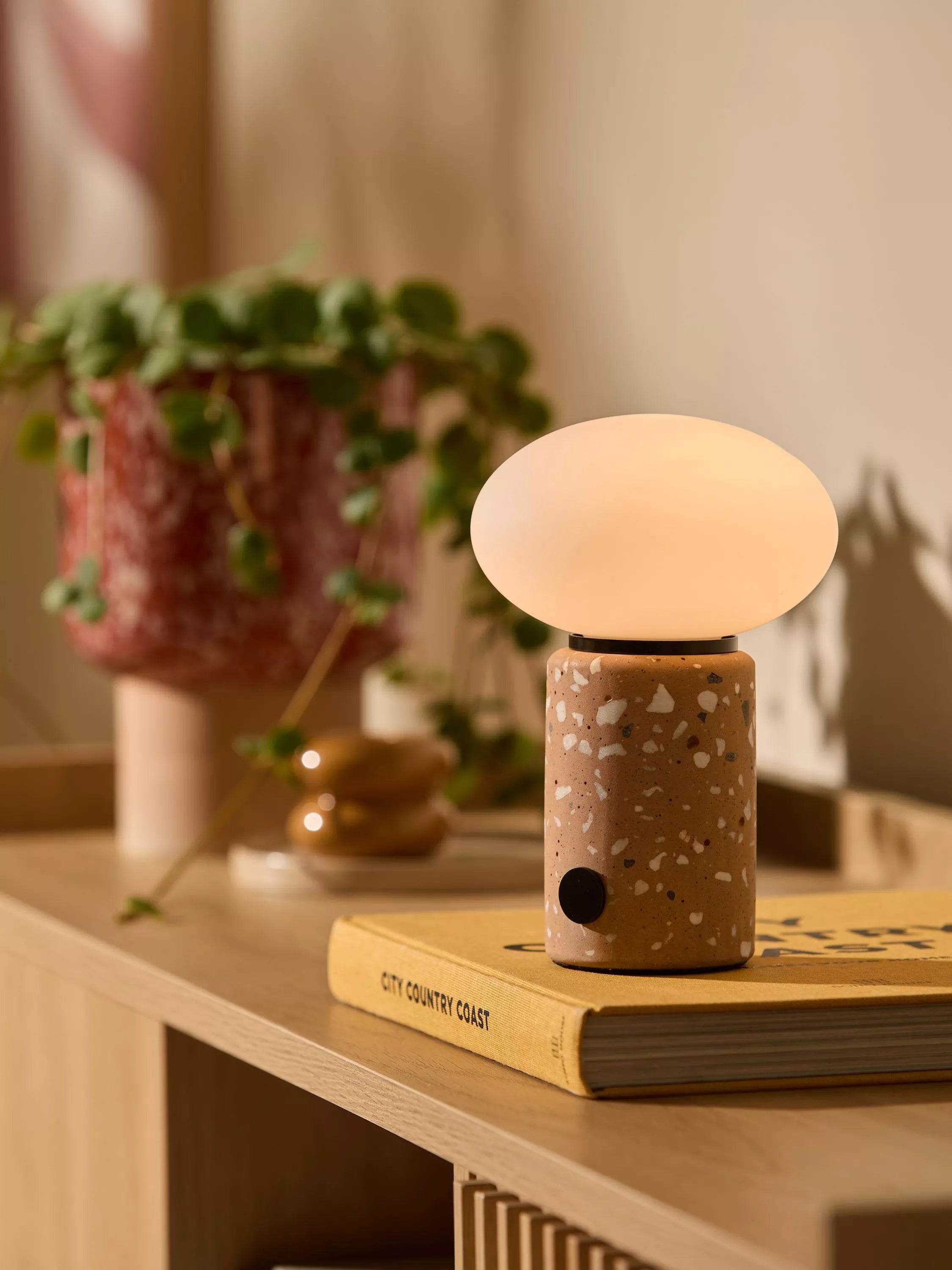 MADE Mirissa rechargeable portable terrazzo table lamp H25cm, UK version