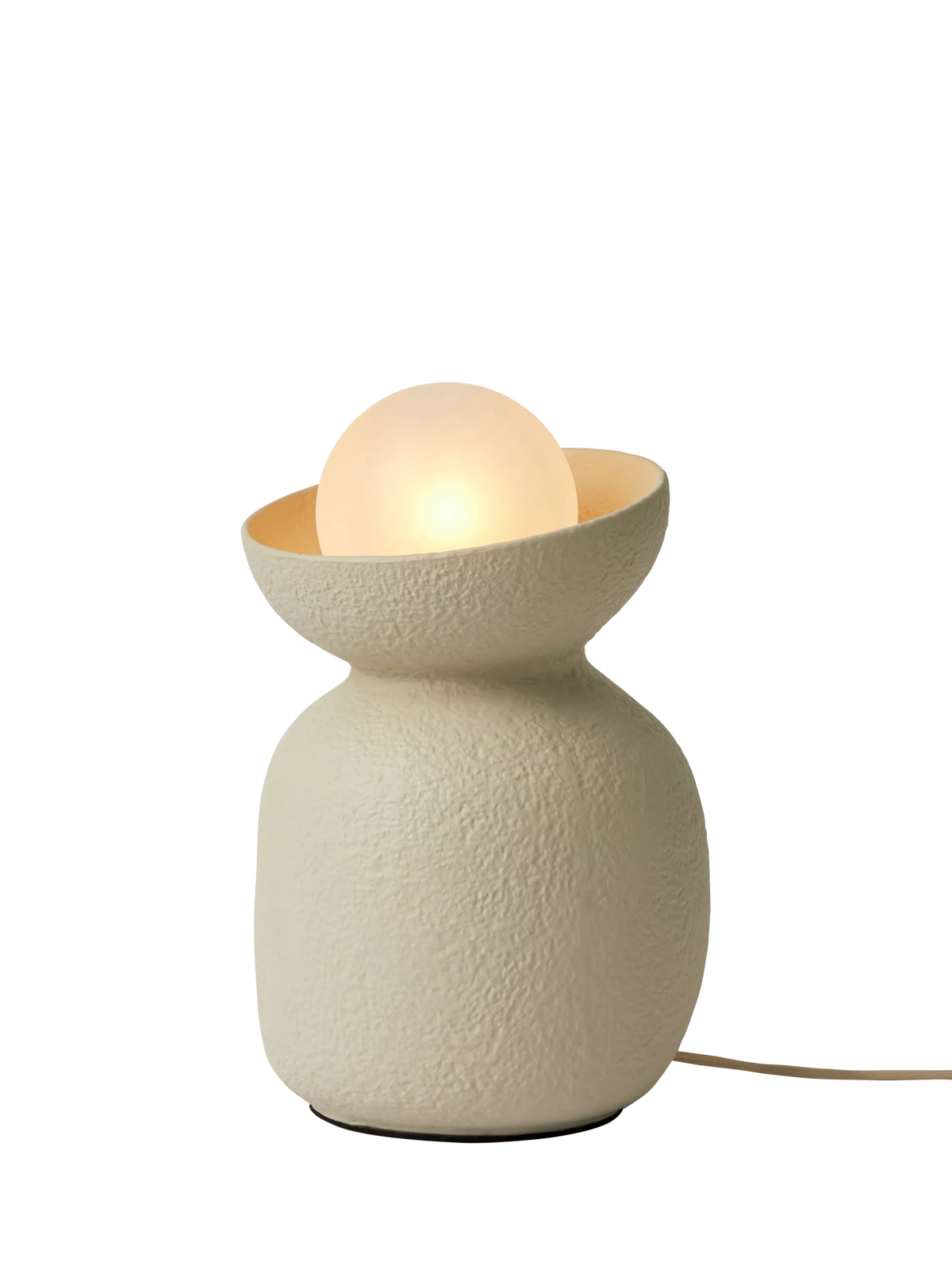 MADE Vera cream ceramic table lamp with textured base - British product