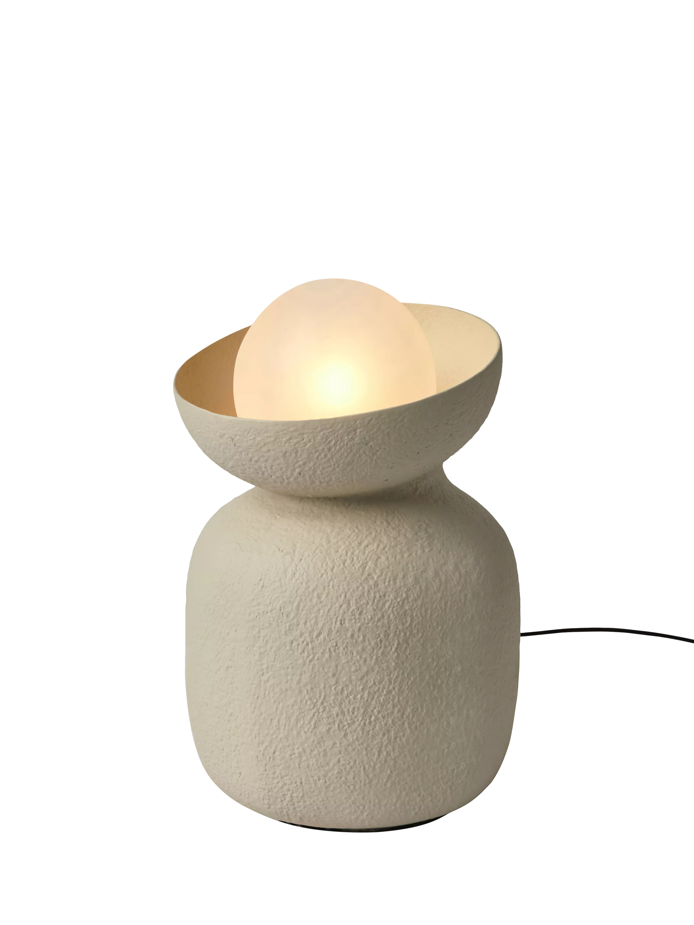 MADE Vera textured ceramic floor lamp cream, UK version