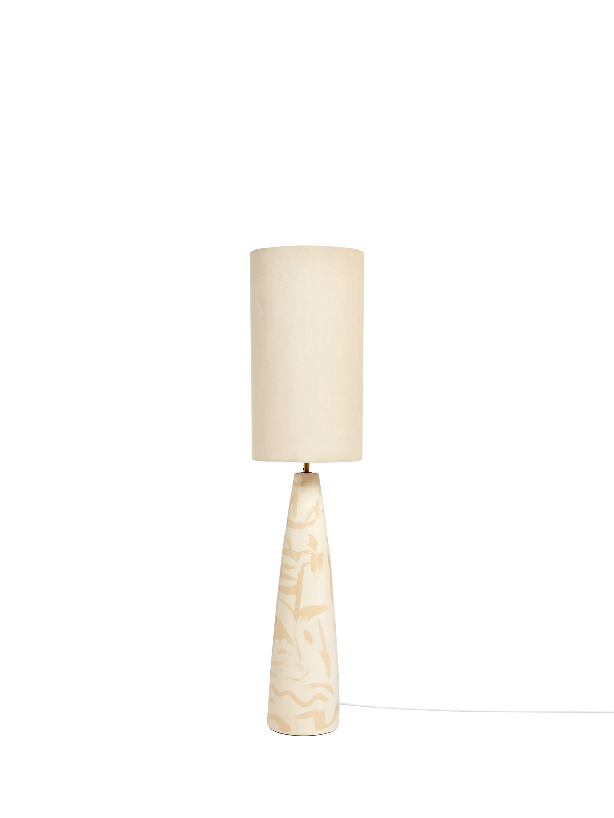 MADE Vince floor lamp cream tapered ceramic base, imported from the UK