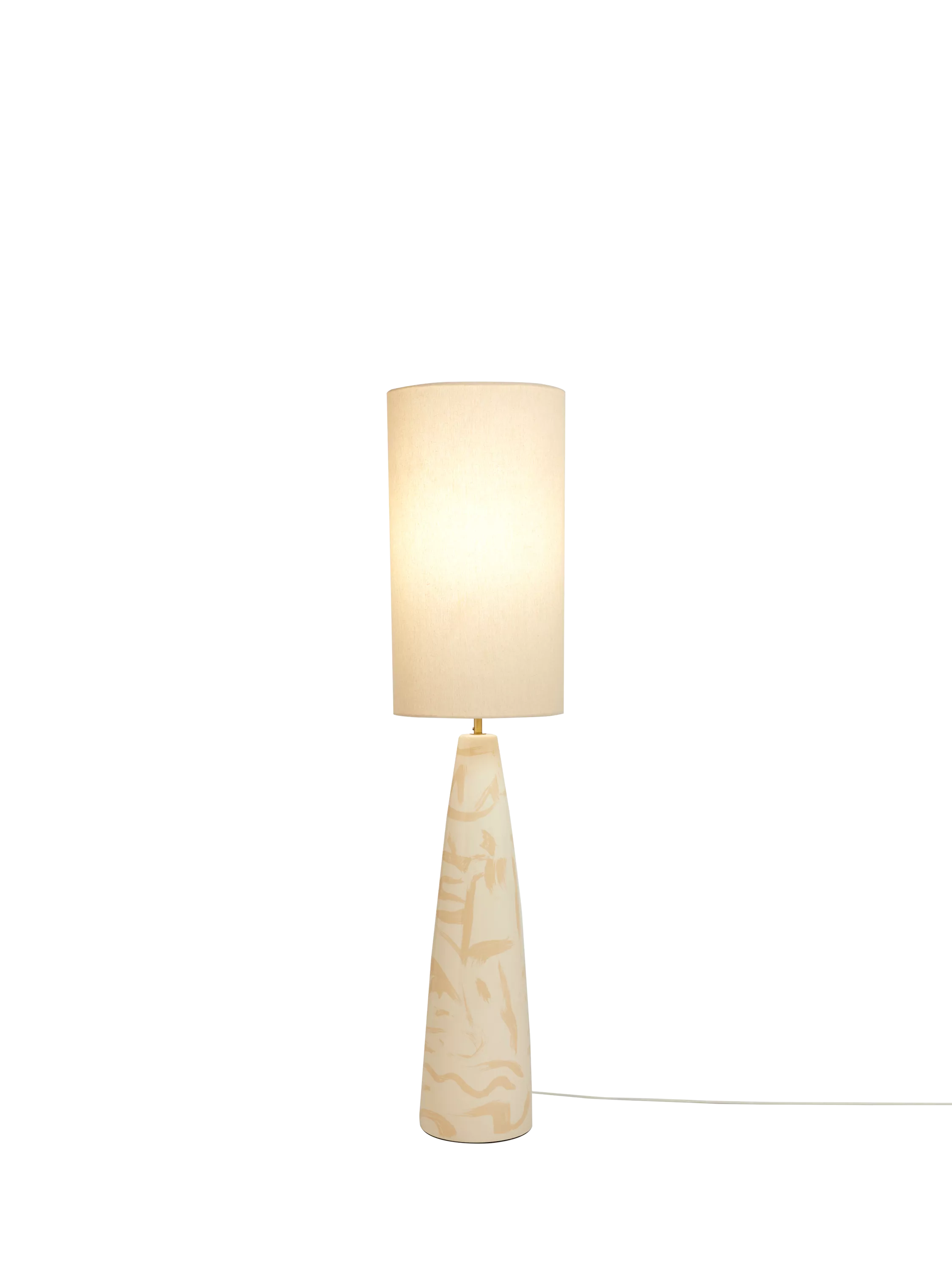 MADE Vince floor lamp cream tapered ceramic base, imported from the UK
