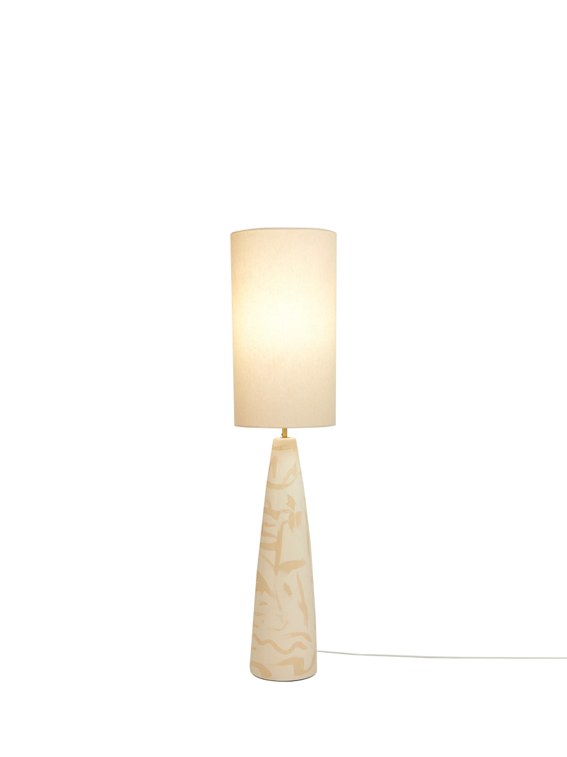 MADE Vince floor lamp cream tapered ceramic base, imported from the UK