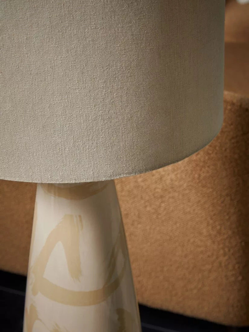 MADE Vince floor lamp cream tapered ceramic base, imported from the UK
