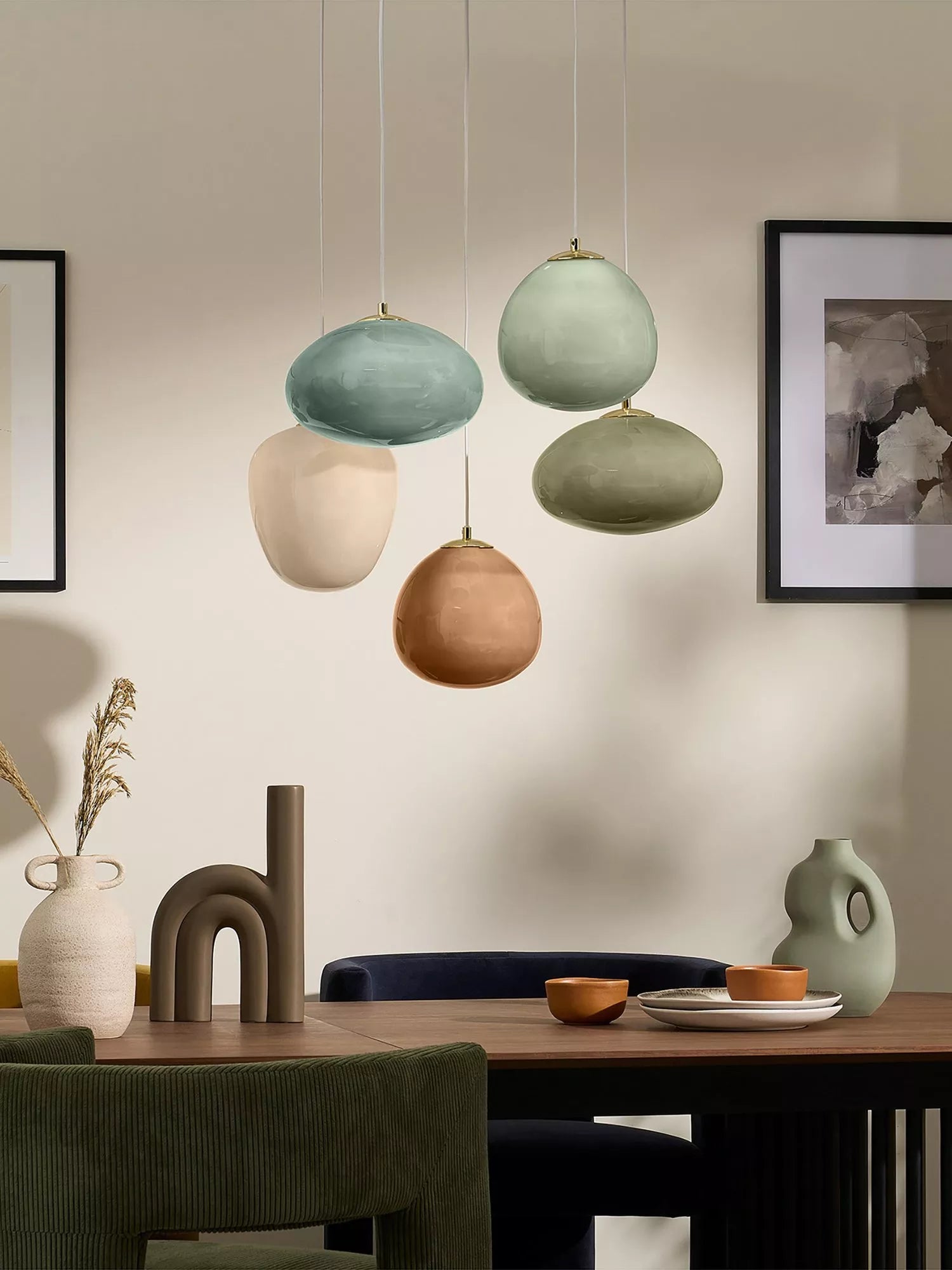 MADE Adrienne green pendant ceiling light - British product
