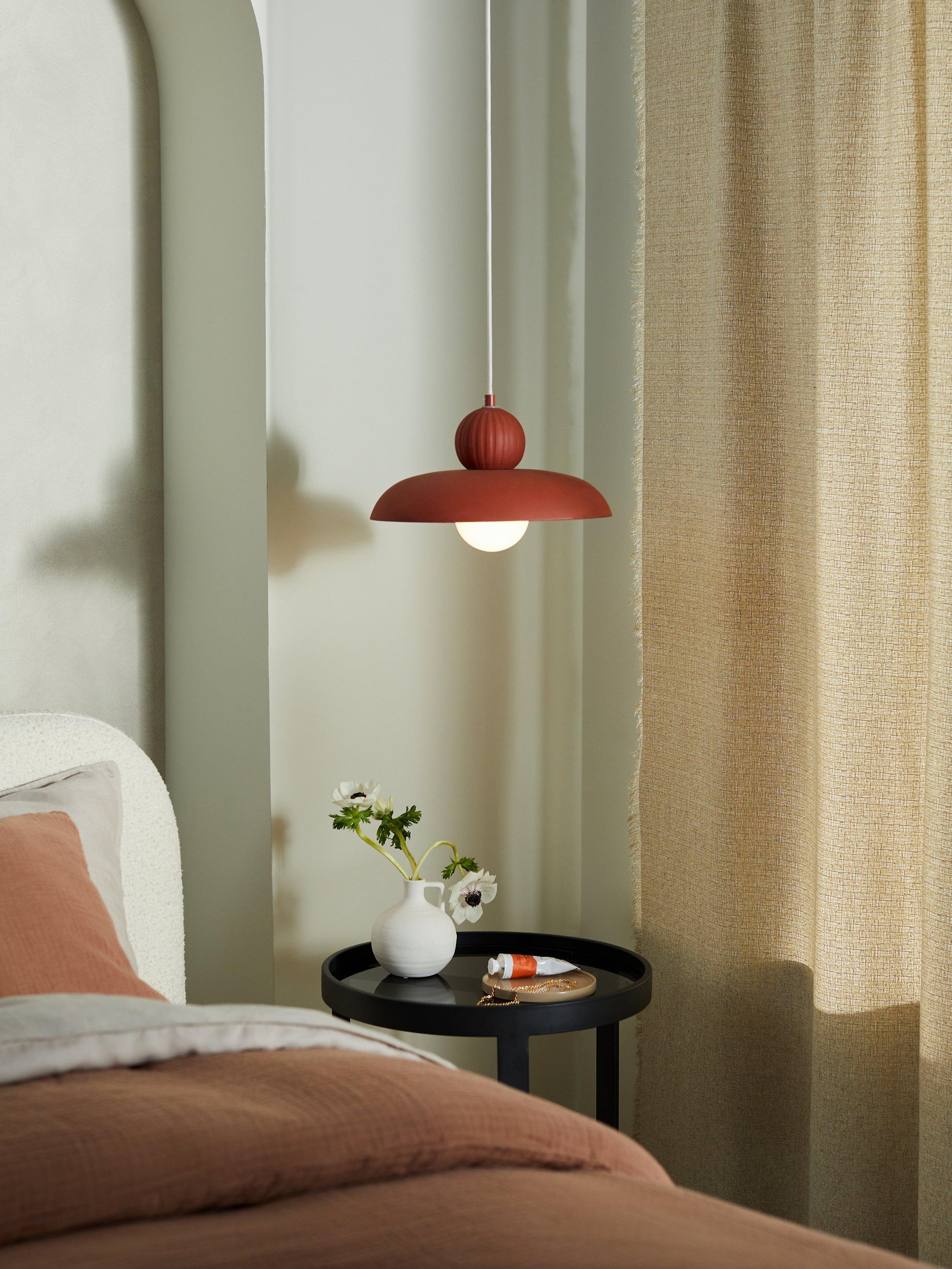 MADE Eliya red pendant ceiling light, imported from the UK