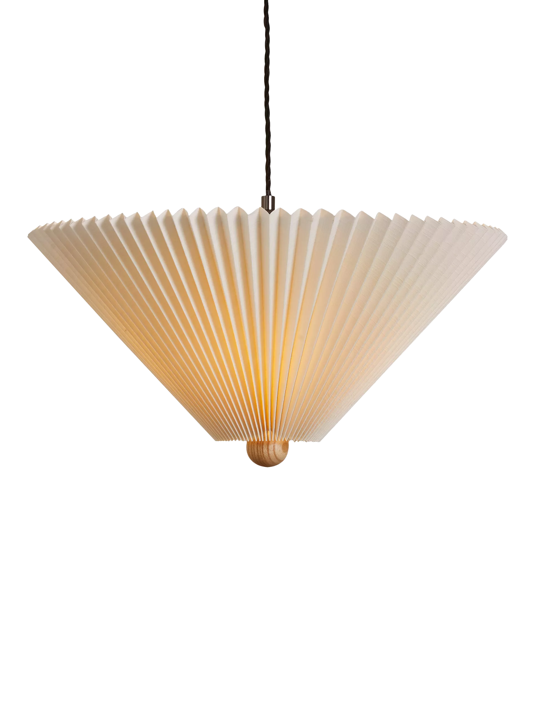 MADE Lila pleated shade ceiling light cream, imported from the UK