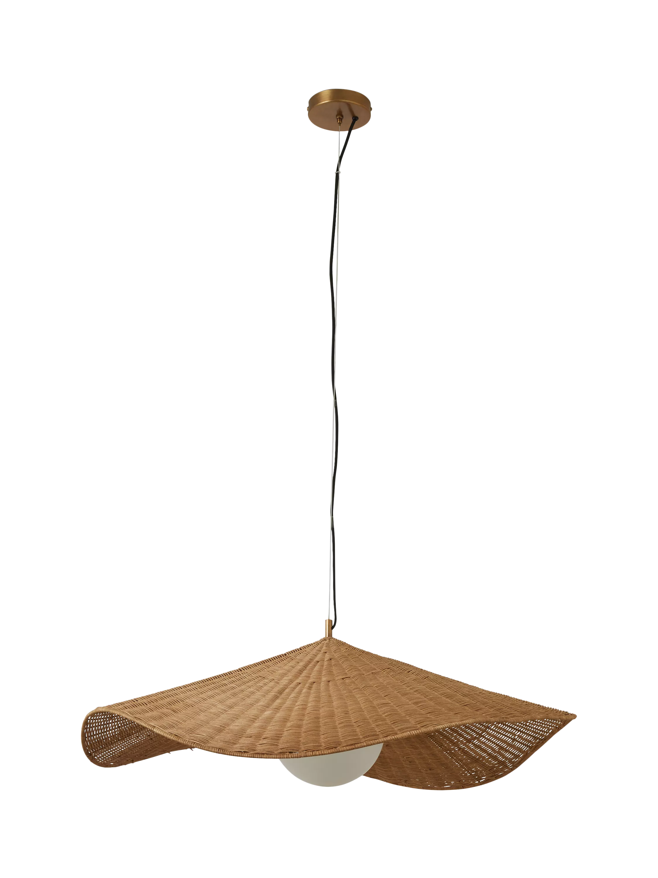 MADE Matara cream woven bamboo pendant light 90cm - UK version